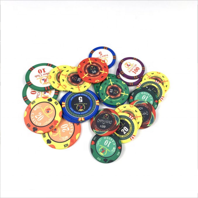 Fully customisable EPT Professional Ceramic Material Poker Chips 10g and 40MM poker chips with customises design colour and logo