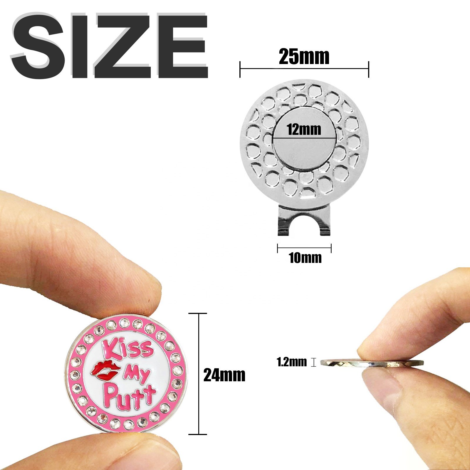 Golf Ball Markers with Hat Clips Value Sets for Men Women Golfer, Removable Attaches Easily to Golf Cap Premium Gifts