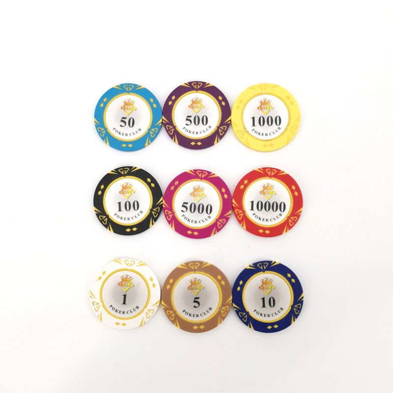 High Quality poker chip token coin jetton real clay poker chips Clay poker chips for gambling in casinos