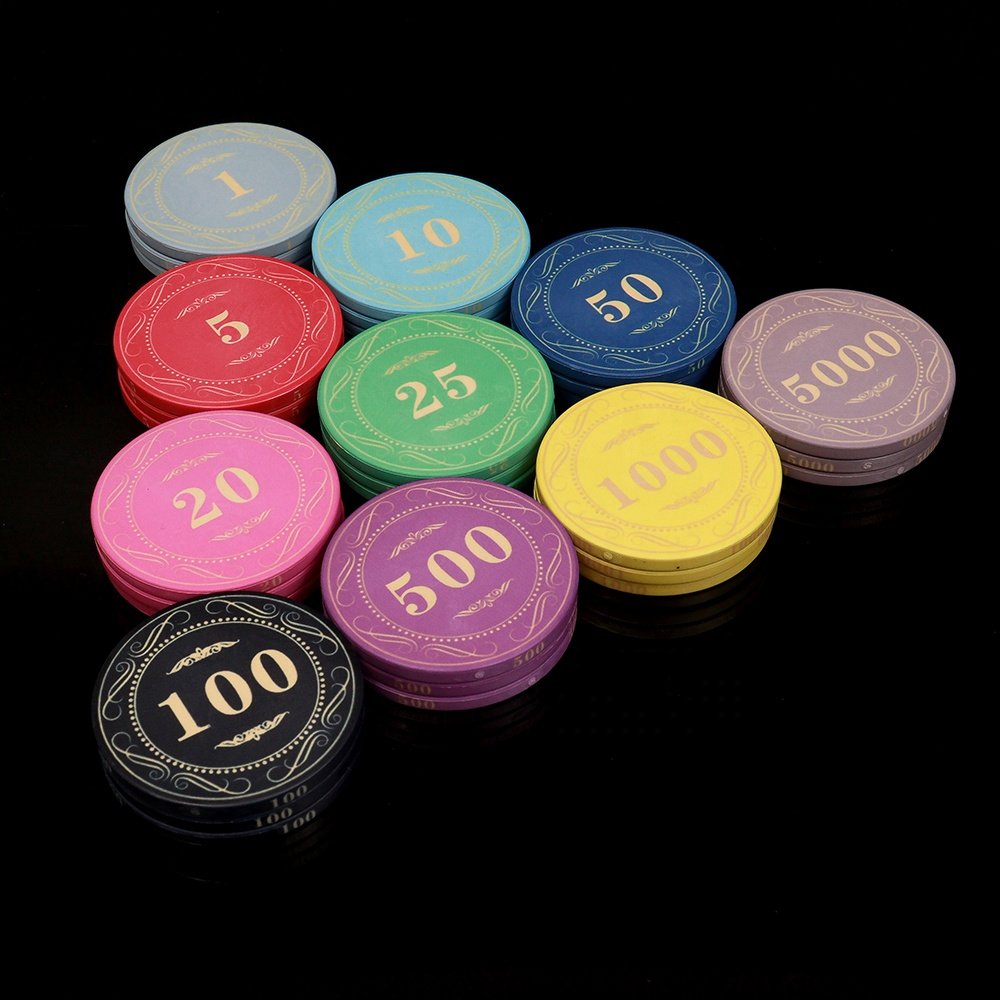 Professional colored poker chips ceramic 50mm 16.2g custom logo set casino grade game chip for other entertainment products
