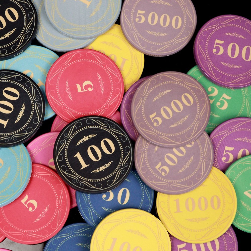 Professional colored poker chips ceramic 50mm 16.2g custom logo set casino grade game chip for other entertainment products