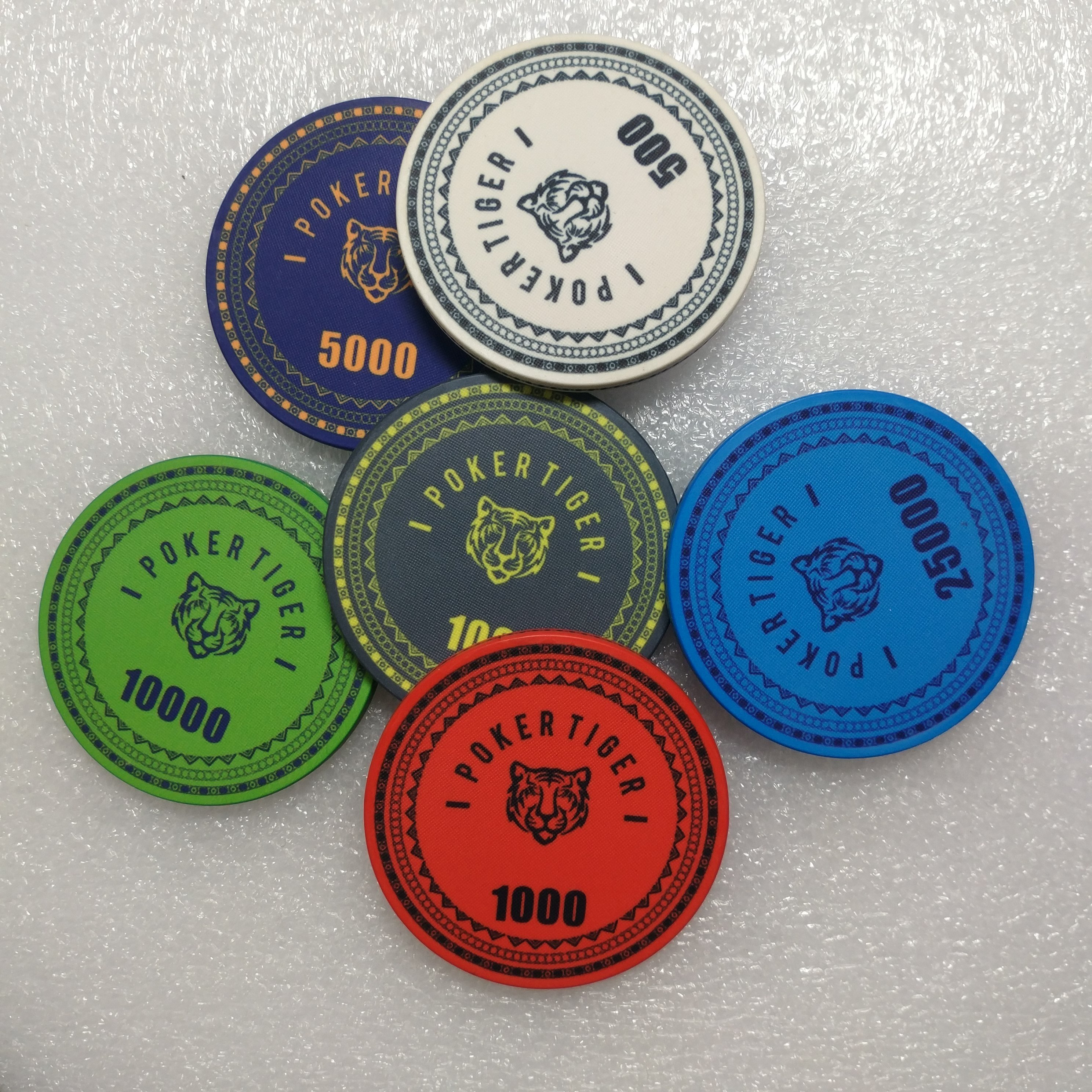 Custom Big size 43mm Sublimation Blanks ceramic Poker Chips