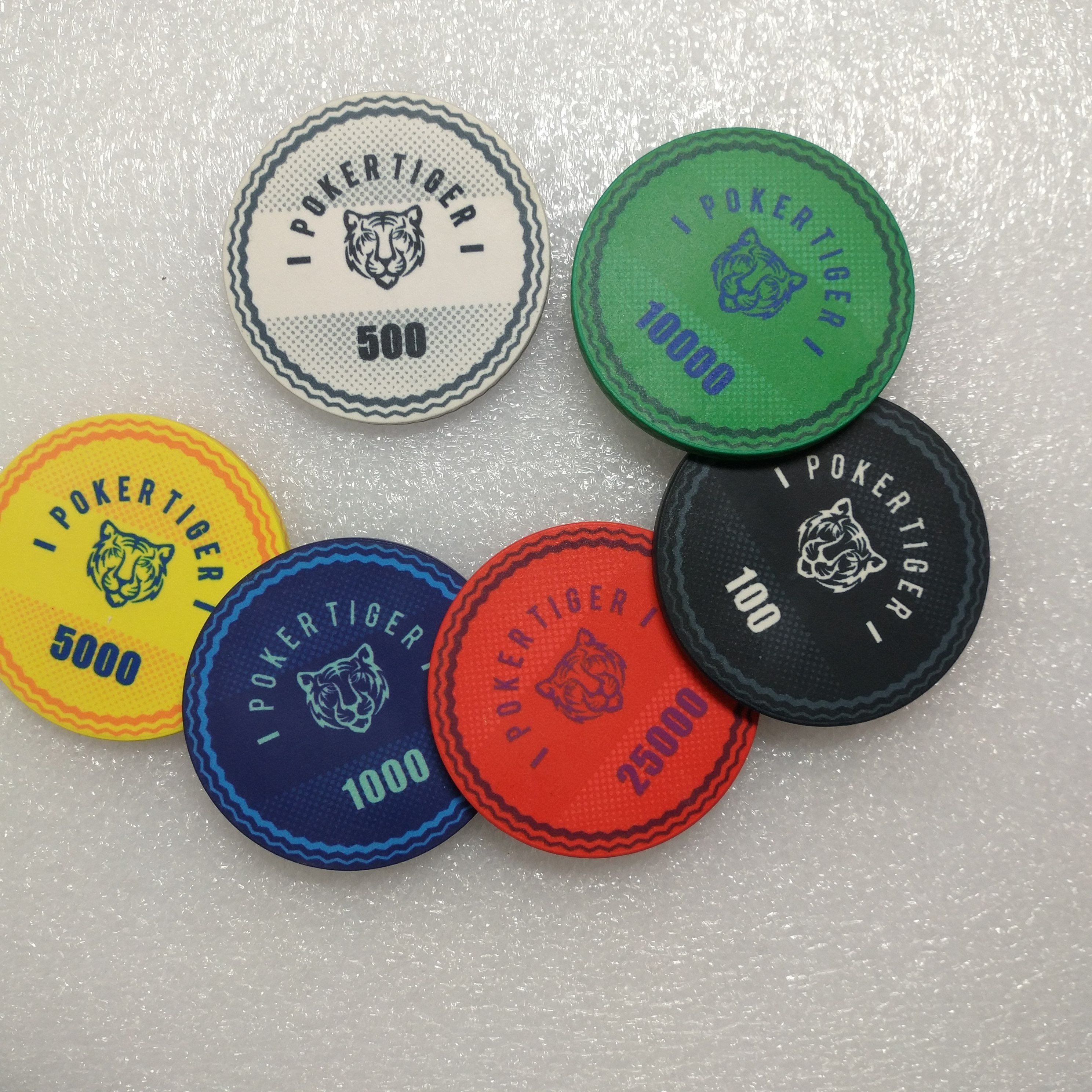 Custom Big size 43mm Sublimation Blanks ceramic Poker Chips