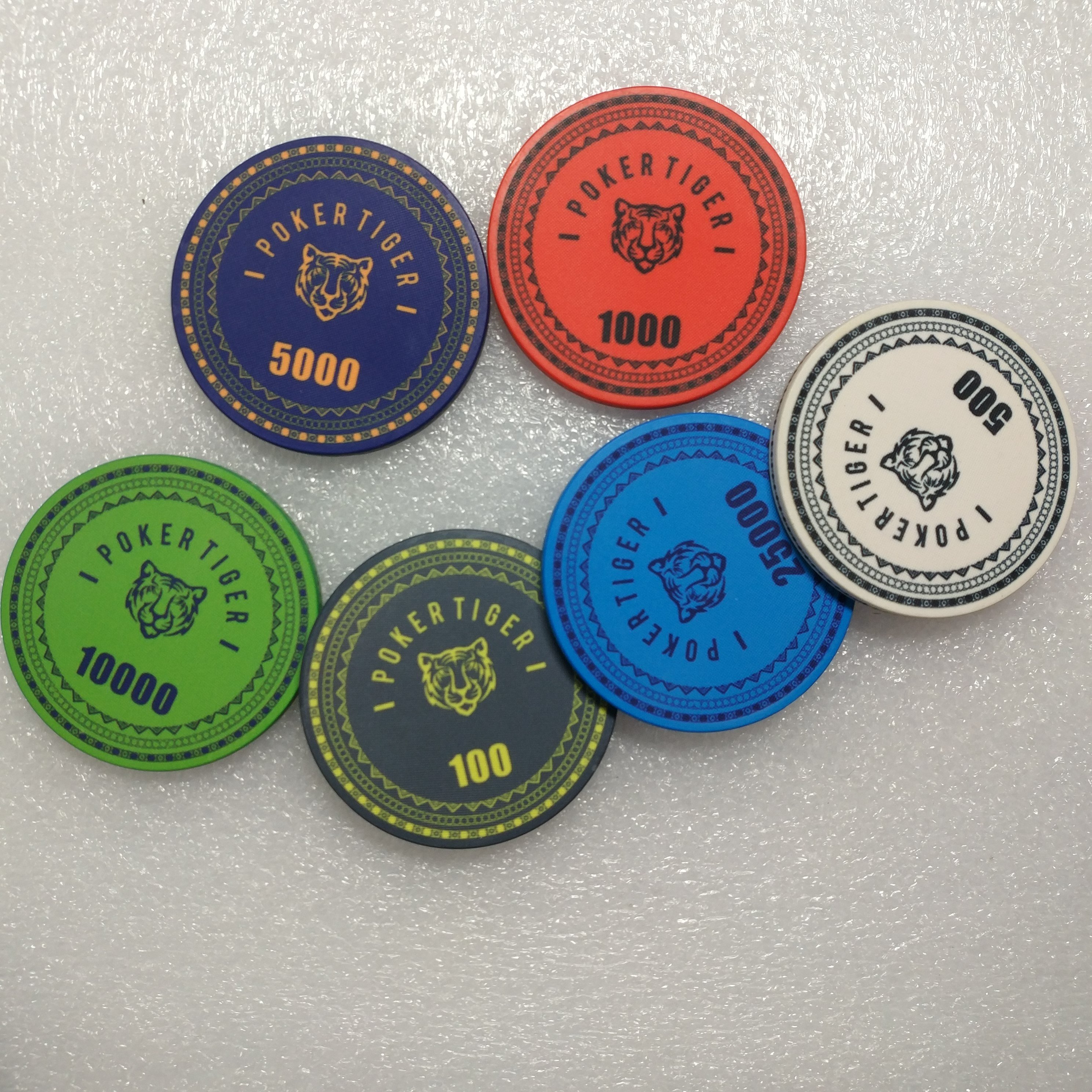 Custom Big size 43mm Sublimation Blanks ceramic Poker Chips