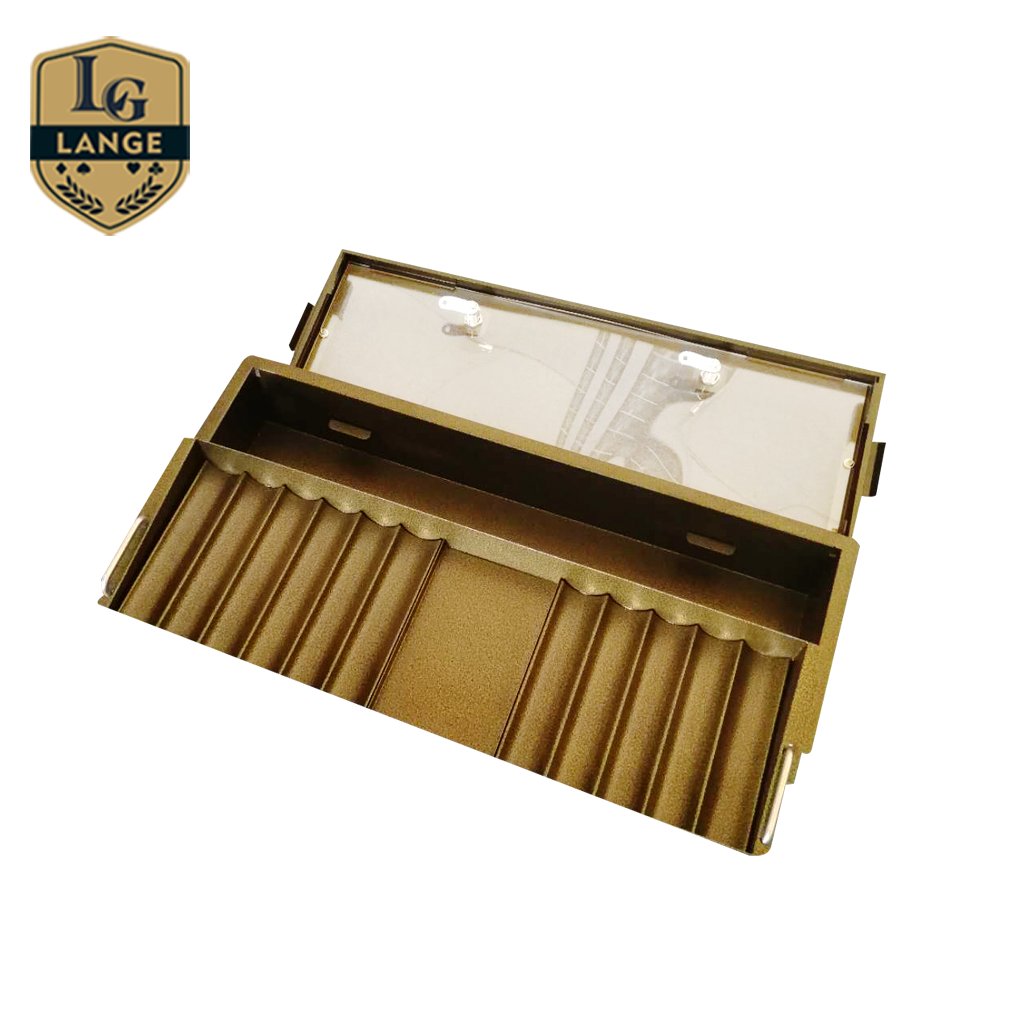 12 Row Metal Casino Chips Float with Lock and Lid 45mm Poker Chips Tray