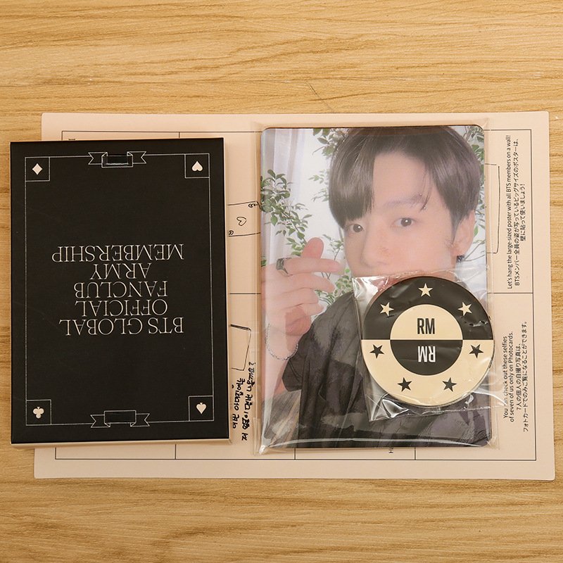 Kpop Bangtan Boys Global Fanclub Membership PVC Photo Cards World Tour JK JM V Names Poker Chips Set