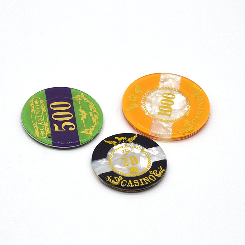 Custom Printed Card Board Game Counters Acrylic Poker Chip Token Jetton With Logo