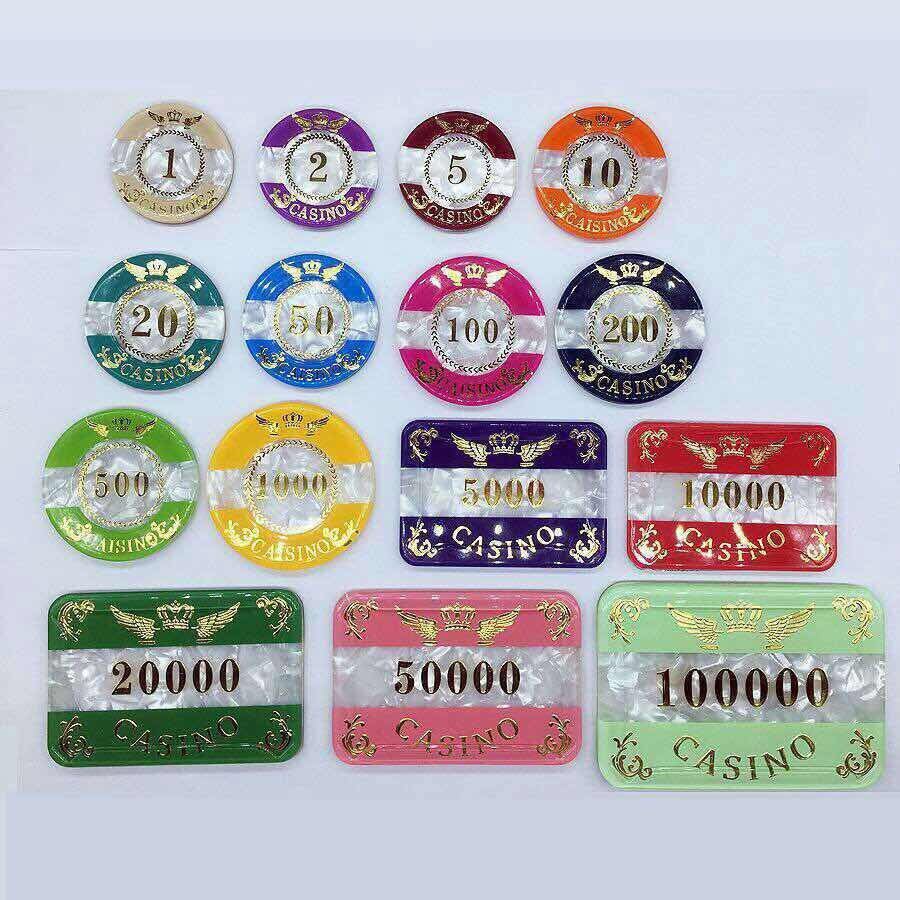 Custom Printed Card Board Game Counters Acrylic Poker Chip Token Jetton With Logo