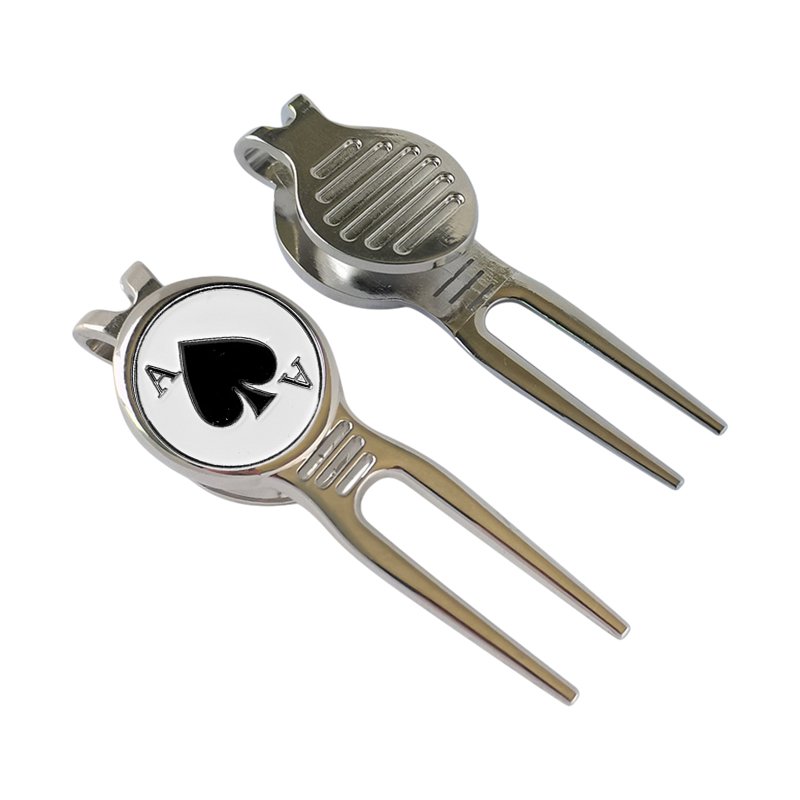 Factory Price Stainless Steel Divot Tool Golf Ball Marker Magnetic Multi-Function Golf Divot Tool