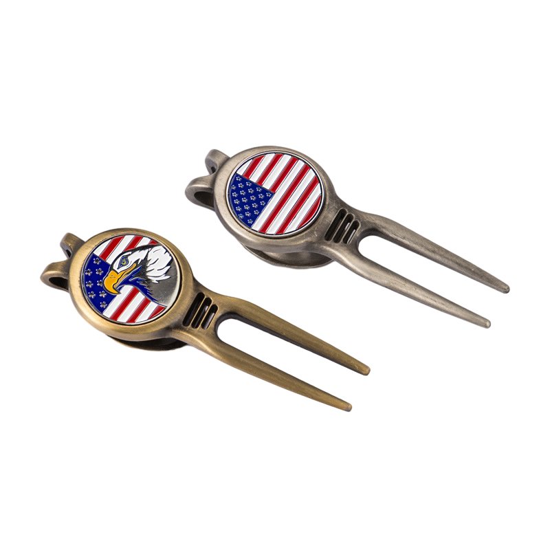 Factory Price Stainless Steel Divot Tool Golf Ball Marker Magnetic Multi-Function Golf Divot Tool