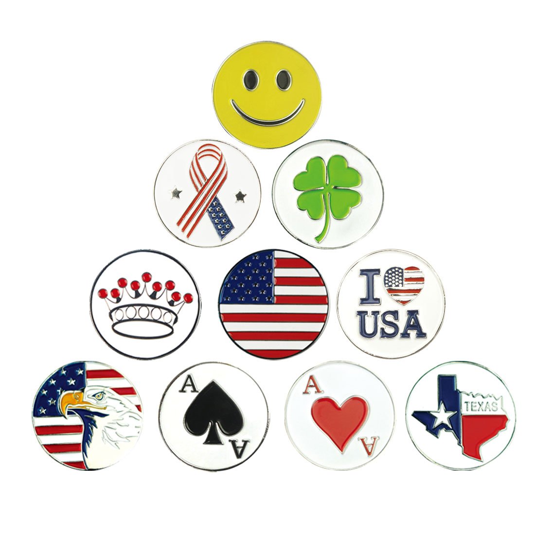 custom logo golf ball marker for golf divot too hat clip and poker chip