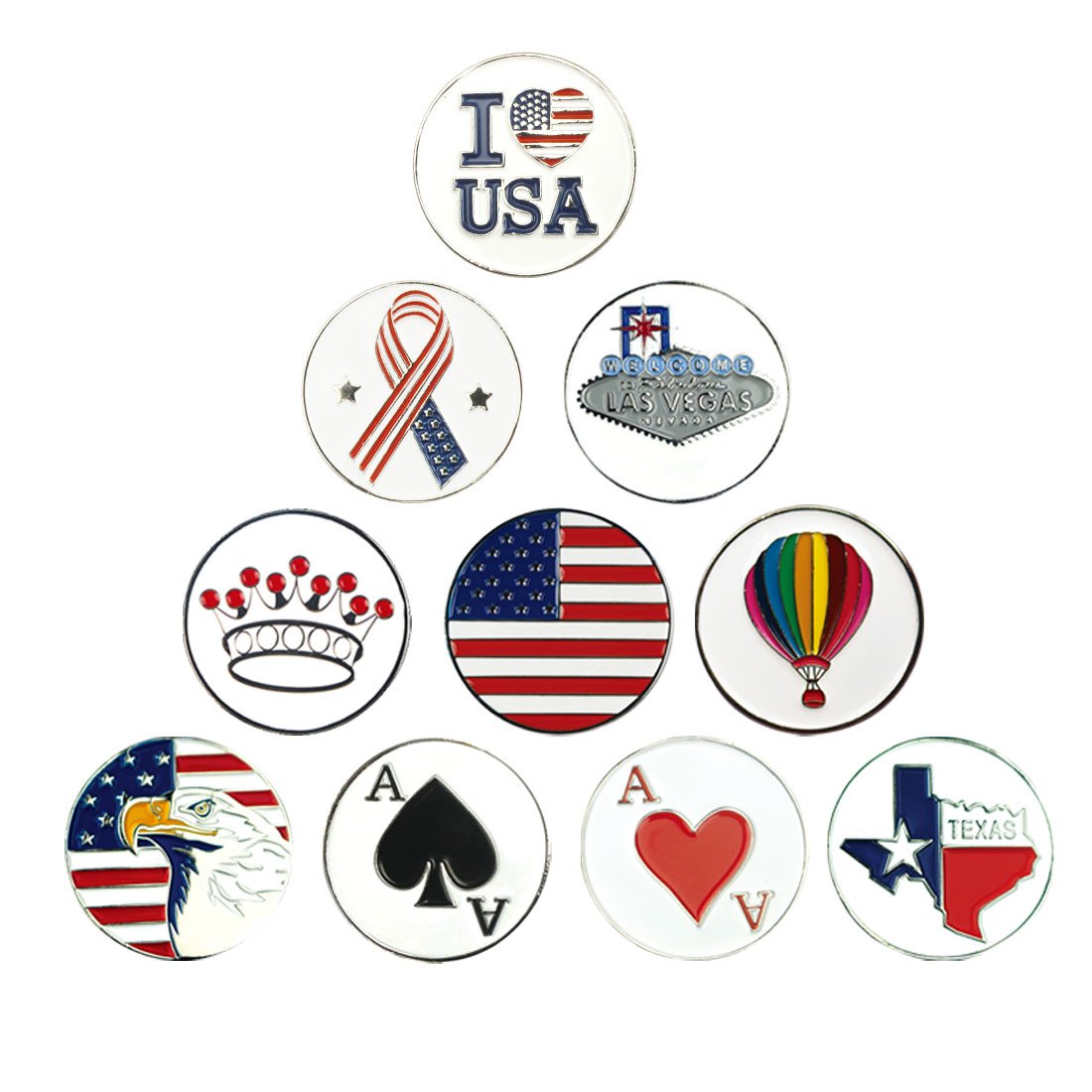 custom logo golf ball marker for golf divot too hat clip and poker chip