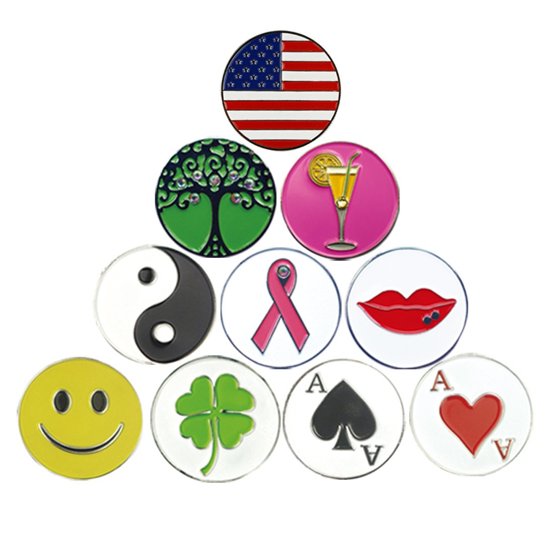 custom logo golf ball marker for golf divot too hat clip and poker chip