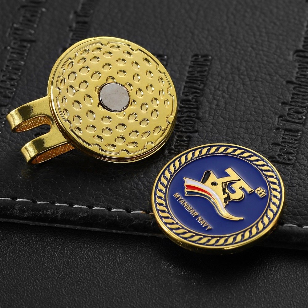 Custom Hat Clip Marker magnet badge/magnetic Poker Chip Golf Ball Marker Metal/ball Marker with Divot Tool