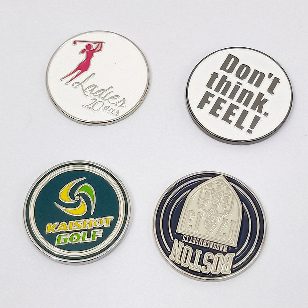 Wholesale Custom Enamel Logo Golf Accessories Club Metal Golf Ball Marker Hat Clip