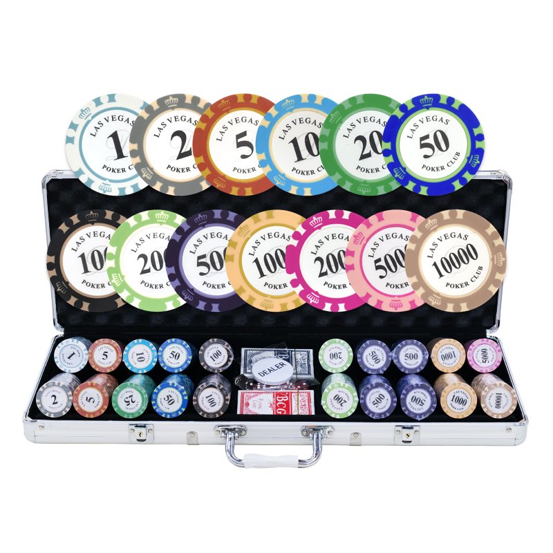 YH 300/500pcs Pretty Design Las Vegas Crown Clay Casino Poker Chip Set