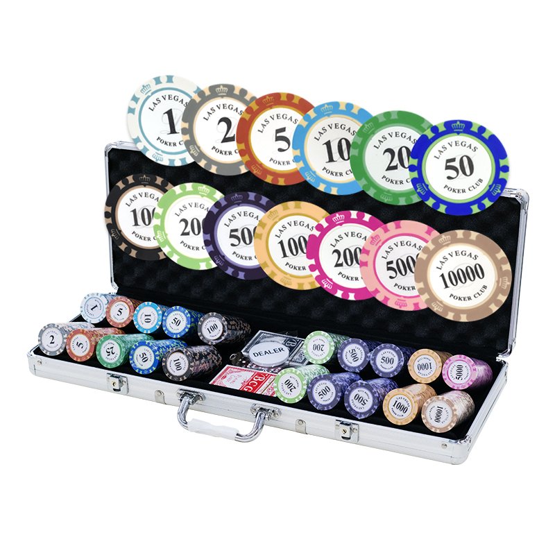 YH 300/500pcs Pretty Design Las Vegas Crown Clay Casino Poker Chip Set