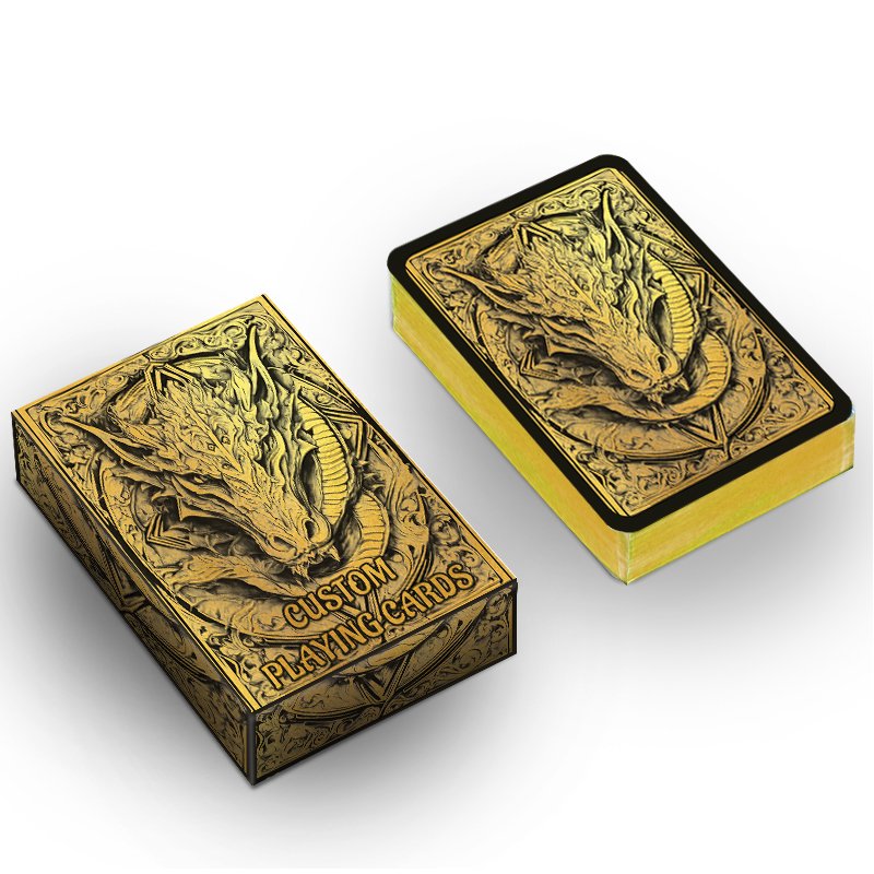Custom Logo Printing Durable Classical German Black Core Luxury Poker Card Recyclable Eco-friendly 54 Paper Playing Cards