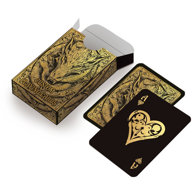 Custom Logo Printing Durable Classical German Black Core Luxury Poker Card Recyclable Eco-friendly 54 Paper Playing Cards