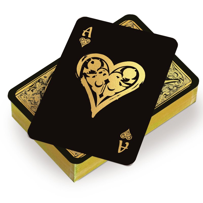 Custom Logo Printing Durable Classical German Black Core Luxury Poker Card Recyclable Eco-friendly 54 Paper Playing Cards