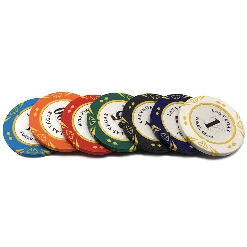 High Quality 14g Clay Casino Custom Poker Chip Set 40mm Coin Las Vegas Inner Metal with Trim Sticker Poker Chips Manufacturer