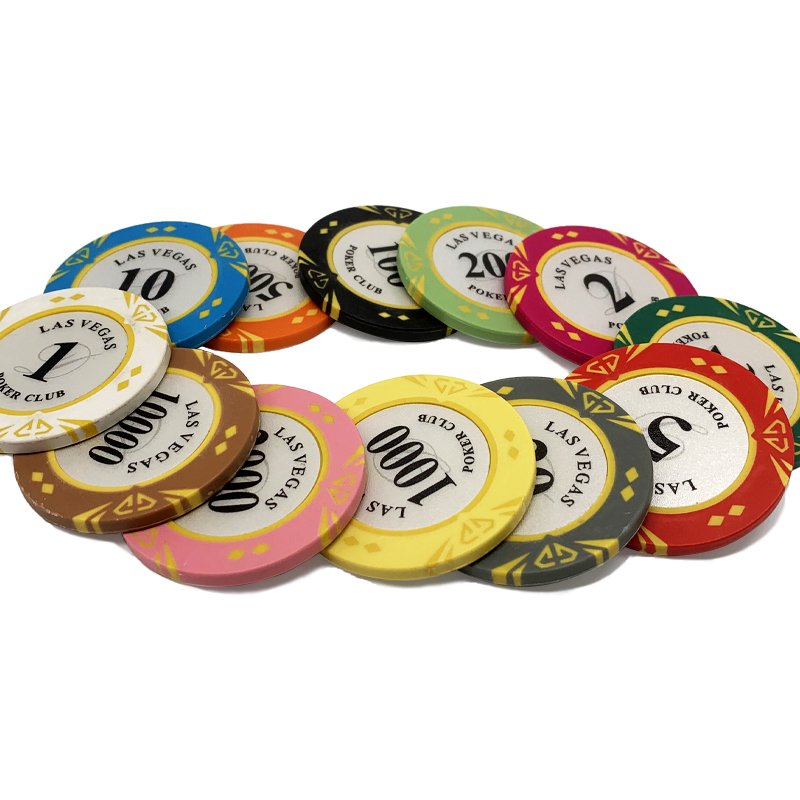High Quality 14g Clay Casino Custom Poker Chip Set 40mm Coin Las Vegas Inner Metal with Trim Sticker Poker Chips Manufacturer