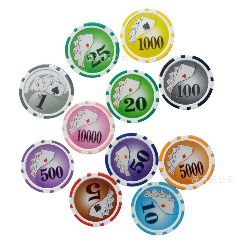 factory supply custom 14g Clay Poker Chips casino club gambling sticker poker chips