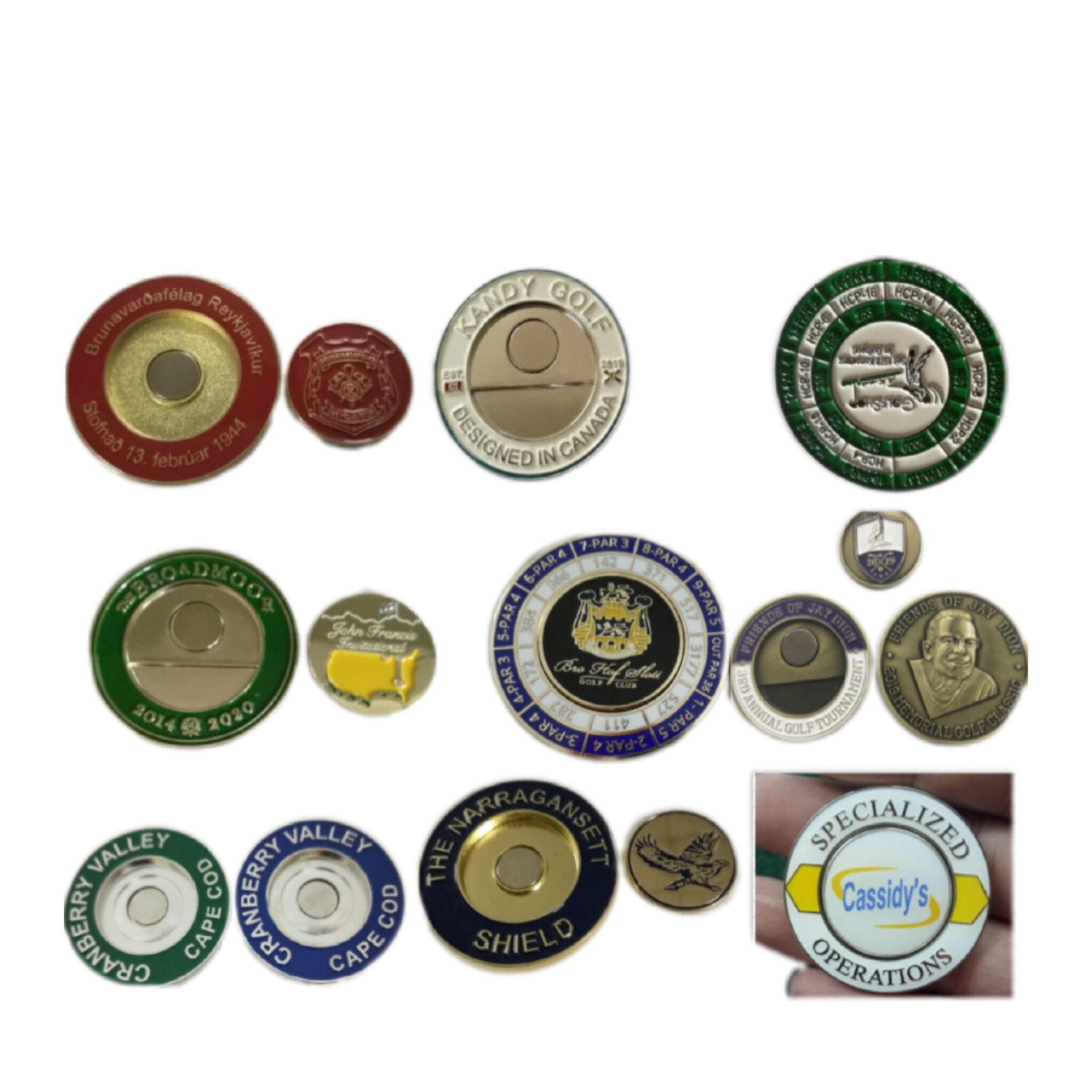 Hot Sale The Masters Golf Ball Marker Soft Enamel Poker Chip Ball Marker 40mm Golf Ball Position Marker