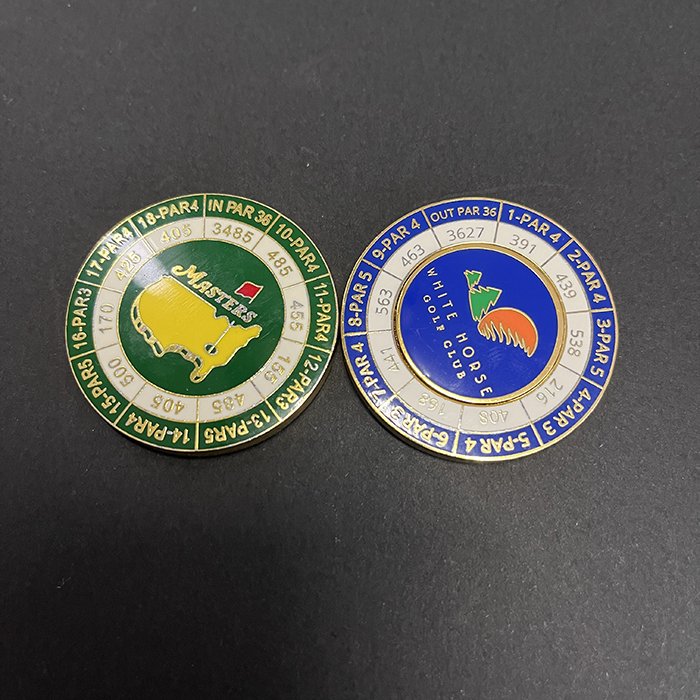 Hot Sale The Masters Golf Ball Marker Soft Enamel Poker Chip Ball Marker 40mm Golf Ball Position Marker