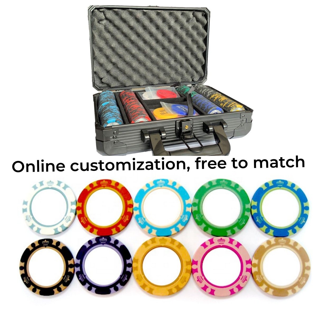 Ceramic Professional Poker Chips Set for Casinos 200pcs poker case chips