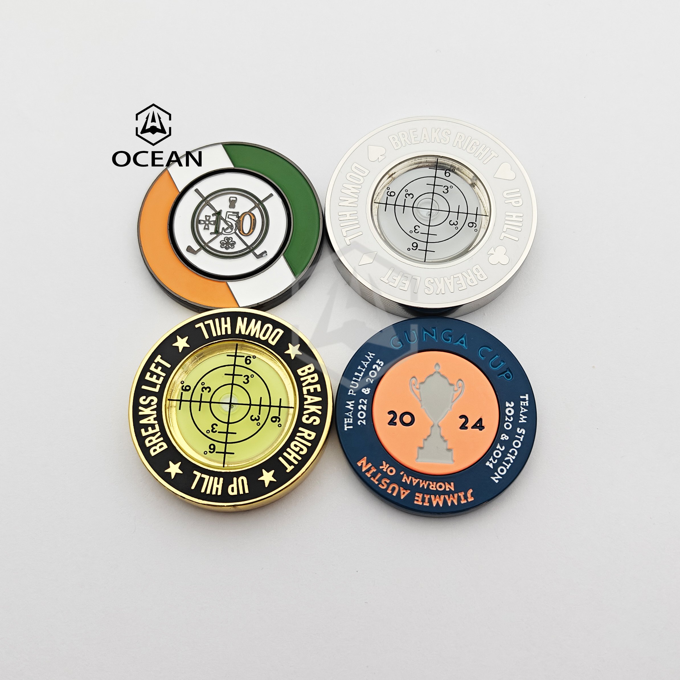Custom Logo Sublimation Printing Golf Fun Poker Coin Chips Factory Sale Custom Manufacturer Print Golf Ball Marker Poker Chip