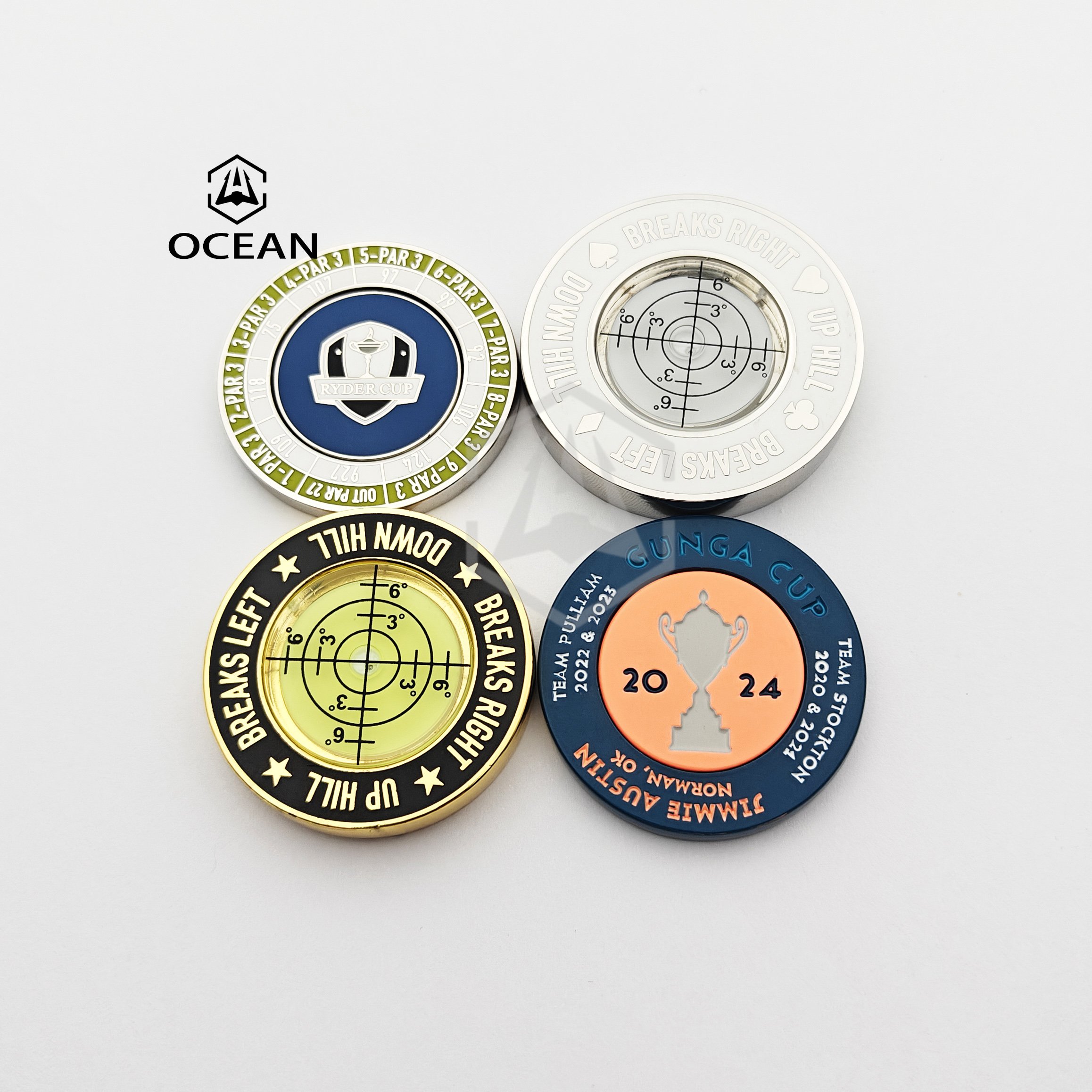 Custom Logo Sublimation Printing Golf Fun Poker Coin Chips Factory Sale Custom Manufacturer Print Golf Ball Marker Poker Chip
