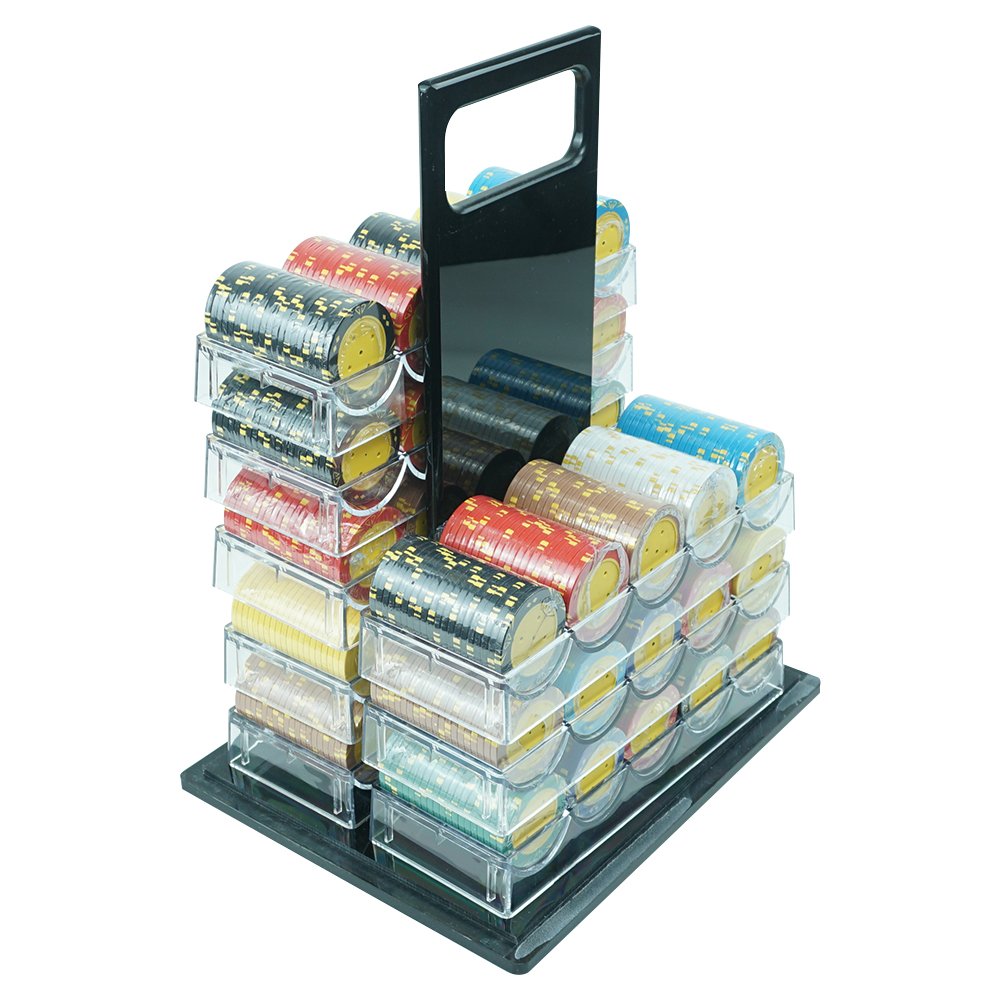 Suitcase 1000PCS Poker Chips Case Transparent Black Acrylic Box Without Pokerchips Ready to Ship