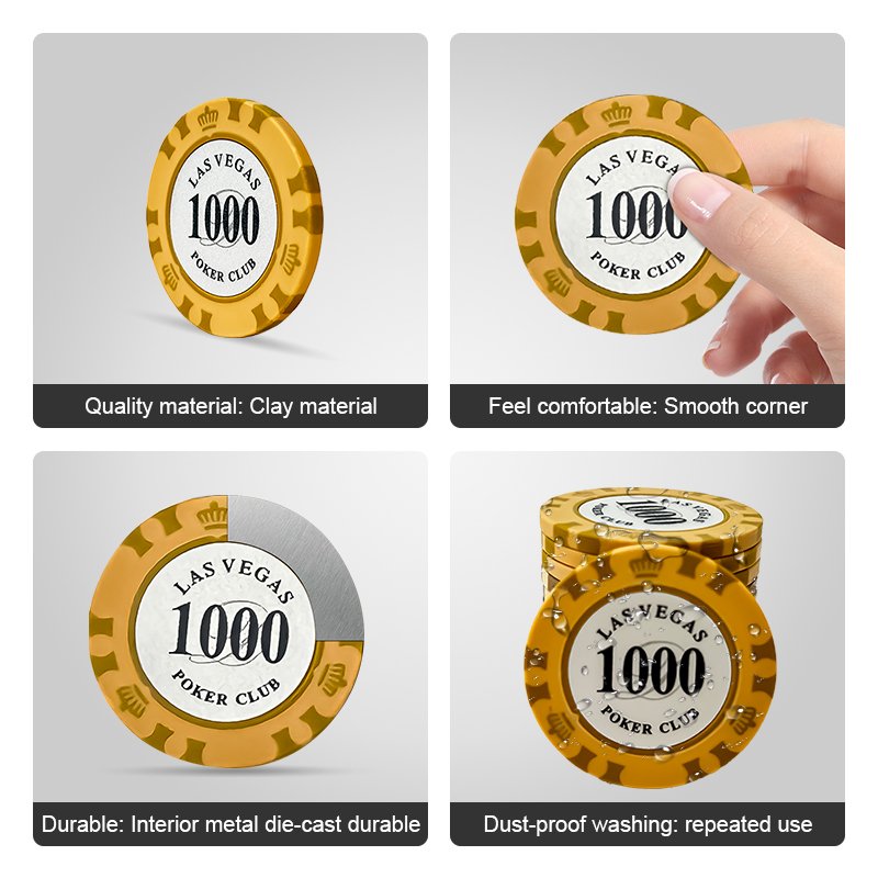 40mm Clay Poker Chips Casino Gambling Game Custom Logo for Card Board Game 14g