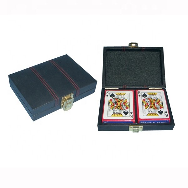 two deck of poker chip set Manufacture colorful leather Premium chip game Poker Set