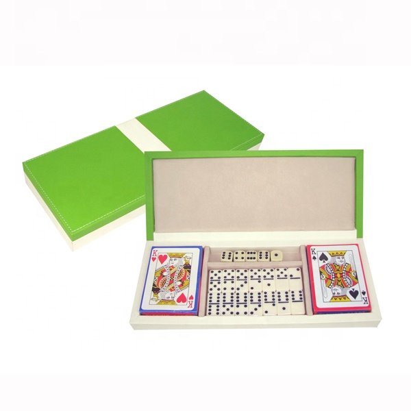 two deck of poker chip set Manufacture colorful leather Premium chip game Poker Set