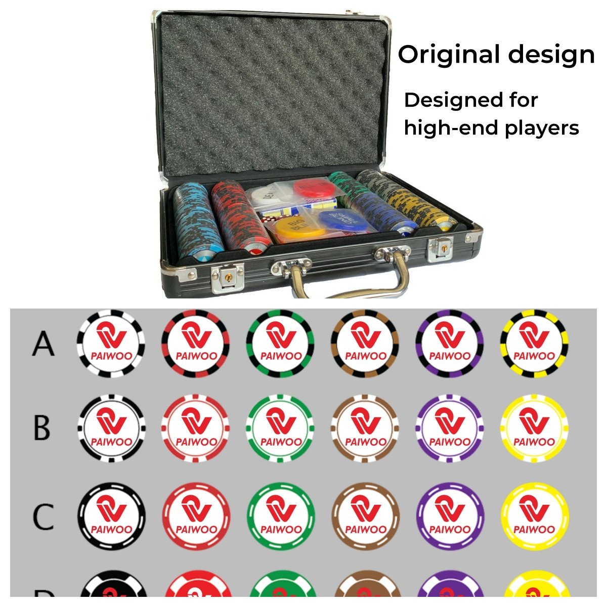 High-End Casino-Grade Poker Chips Set Exclusively Designed for Professional Players