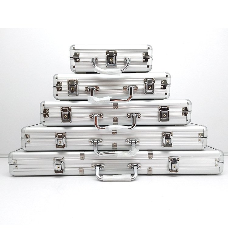200 Chip Box custom poker chips set display box sample box Silver aluminum small portable toolbox instrument equipment