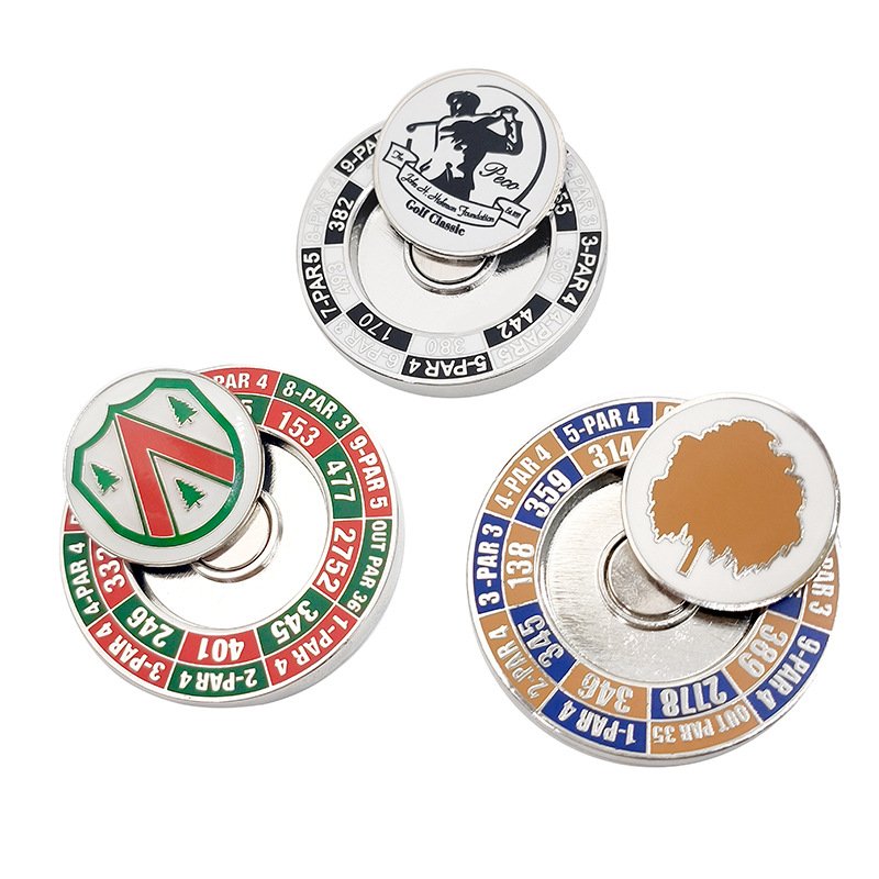 Metal Custom Design Double Side Magnetic Poker Chip Removable Golf Ball Marker
