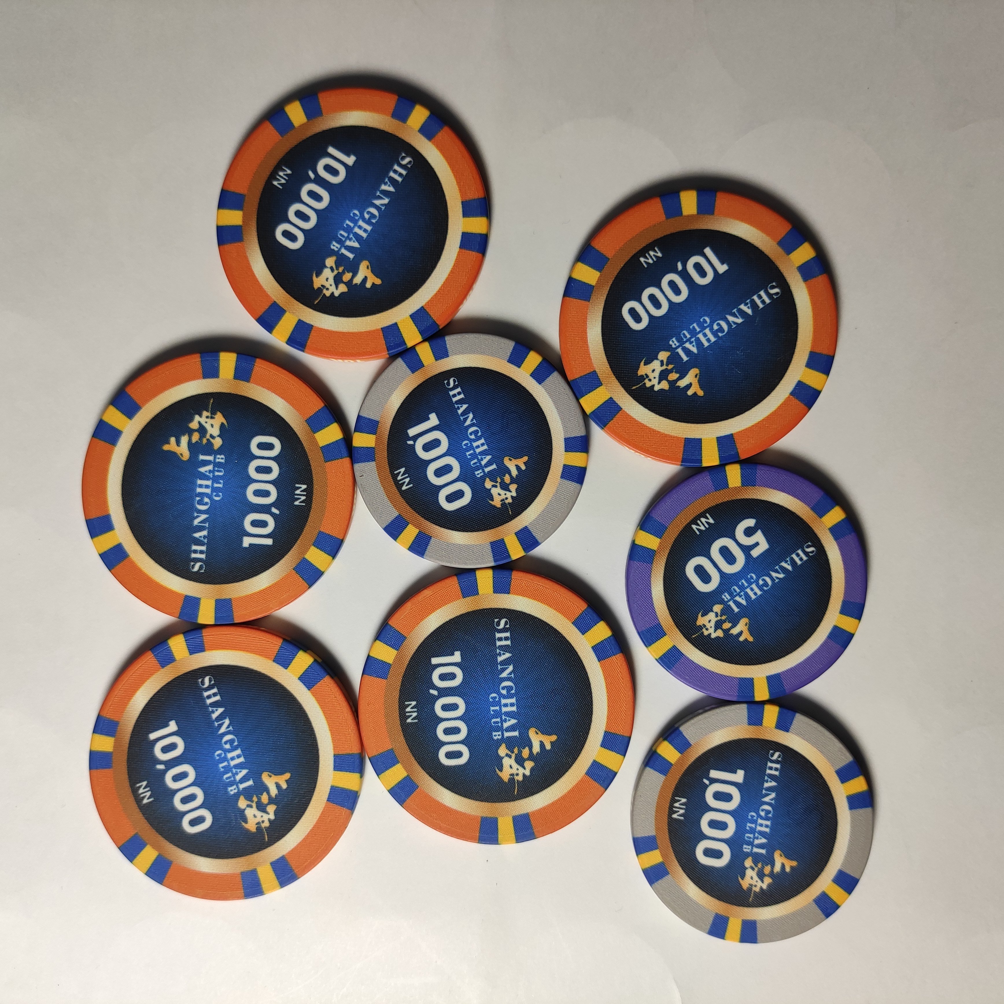 46MM ceramic poker chip custom made your design with UV mark