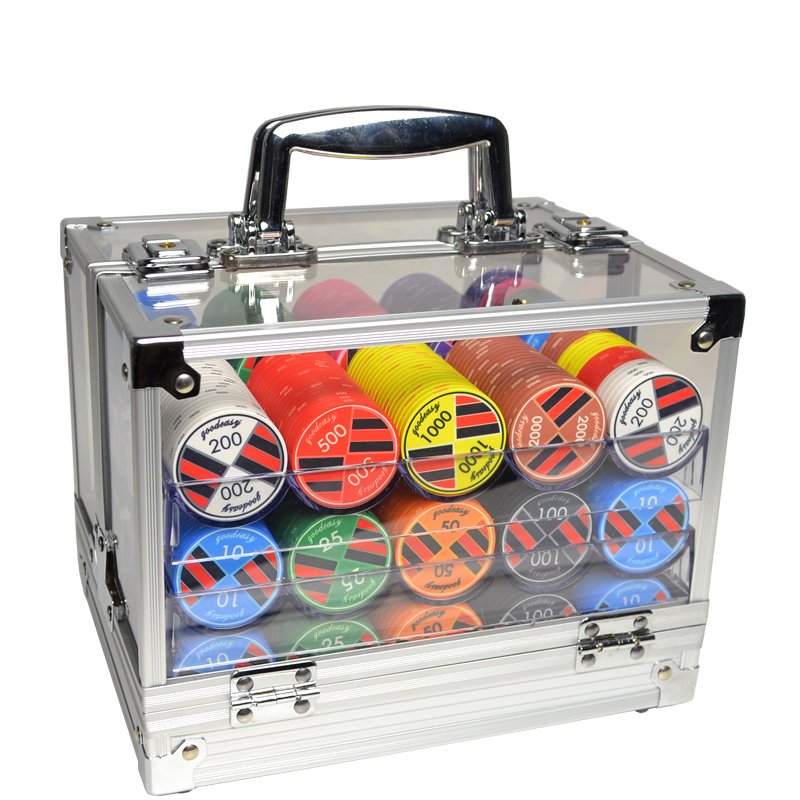 1000pcs Casino Poker Chips Cards Table Texas Ceramic Card Tool Box Acrylic Case Empty Poker Chips Set Manufacturer