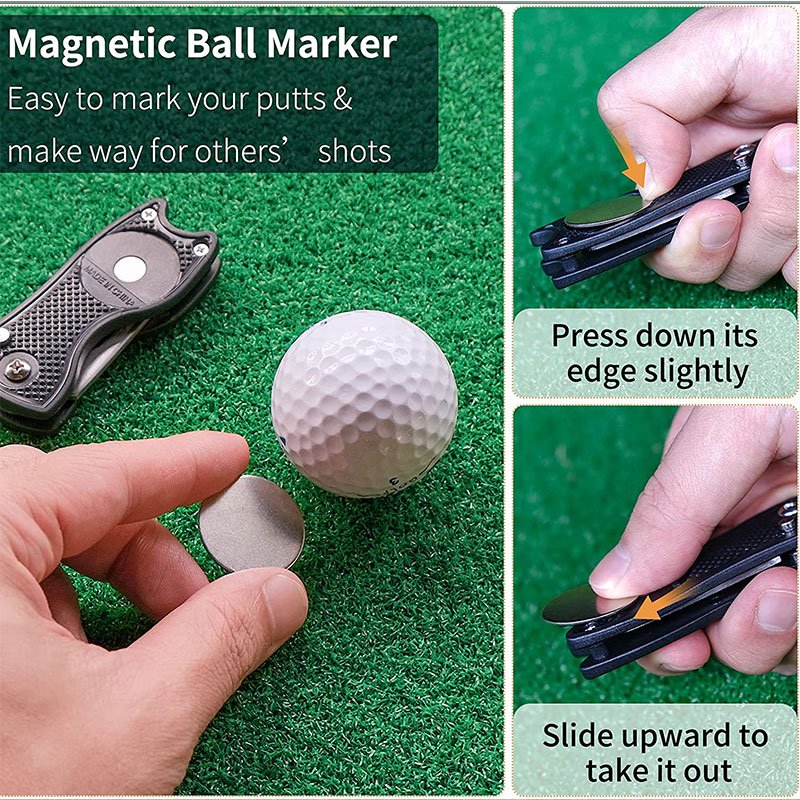 Custom Hat Clip Marker/magnetic Poker Chip Golf Ball Marker Metal Marker with Divot Tool