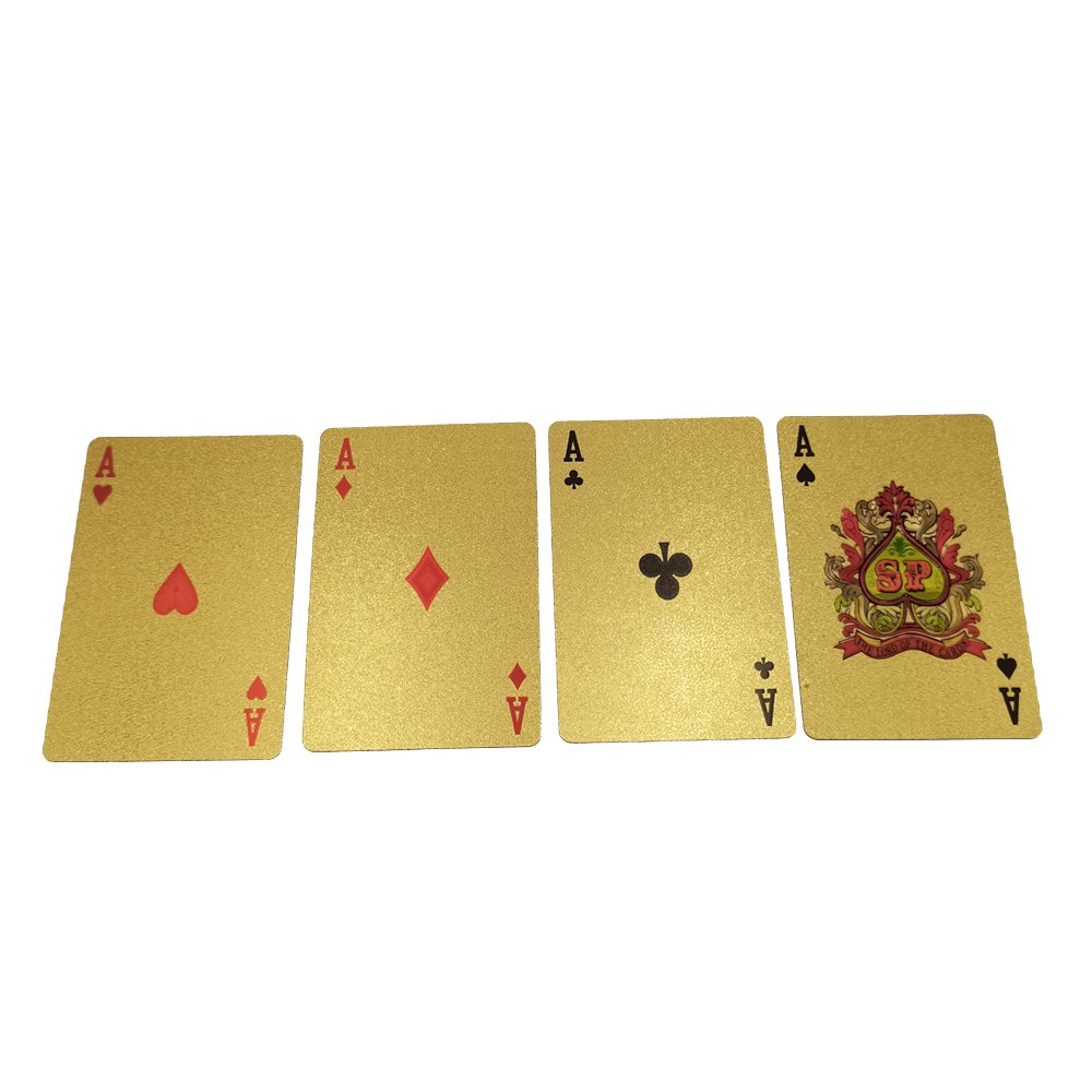 Wholesale Custom PVC Plastic Waterproof Gold Poker Cards