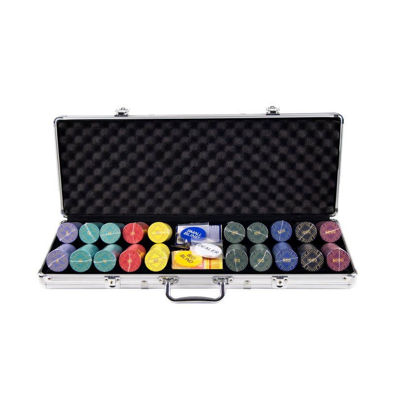 Premium Mixed Color High Quality Ceramic Poker Chip Set Customizable Ceramic Lines Single Color Poker Chip Set
