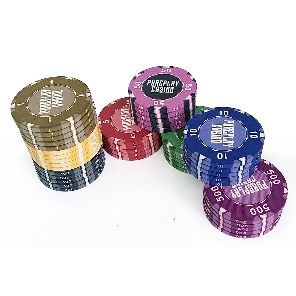 Any Free Design Updated 39mm and 10g Hot Sale Ceramic Chip With Value From Poker Chips Factory