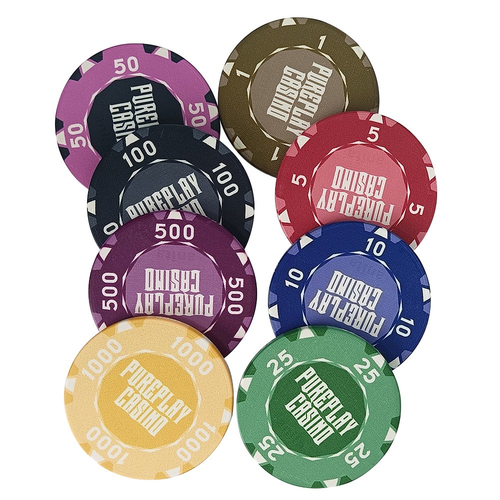 Any Free Design Updated 39mm and 10g Hot Sale Ceramic Chip With Value From Poker Chips Factory