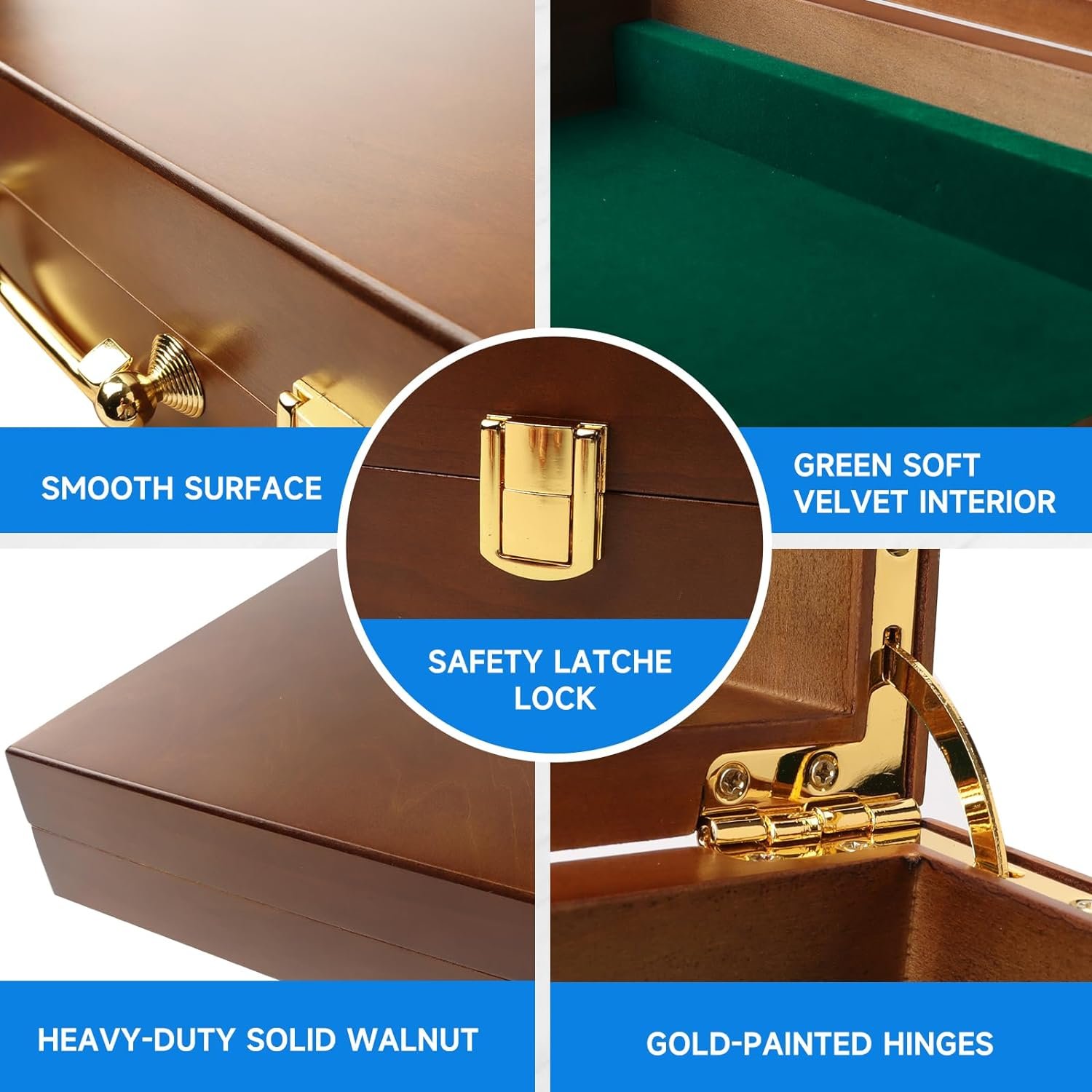 Wood Poker Chip Case,Wooden Poker Chip Case with Wooden Chip Trays,Wood Case and Cards