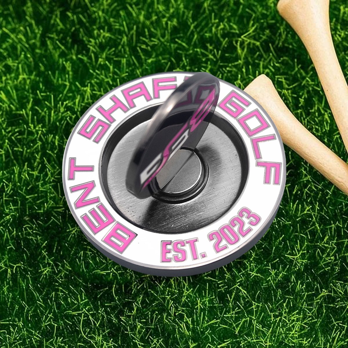 High Quality 2 sided custom logo magnetic poker chip ball marker for golf