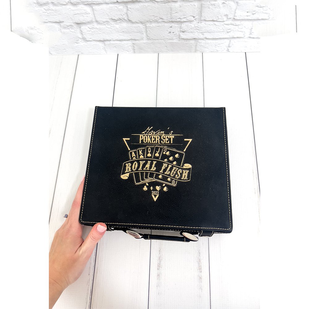 Personalized luxury leather Poker Box Chips box