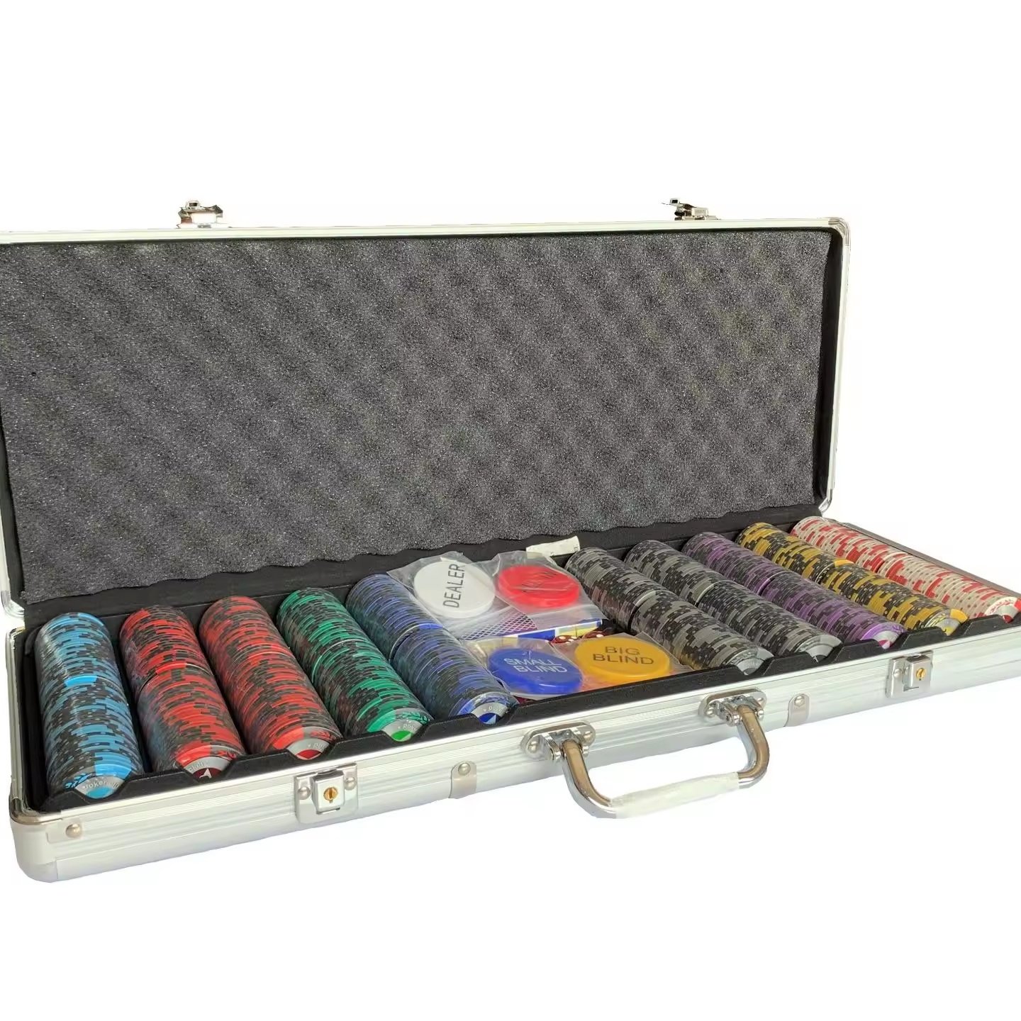 High Quality Casino Grade Briefcase Design Poker Chips Top Notch 500pcs Set